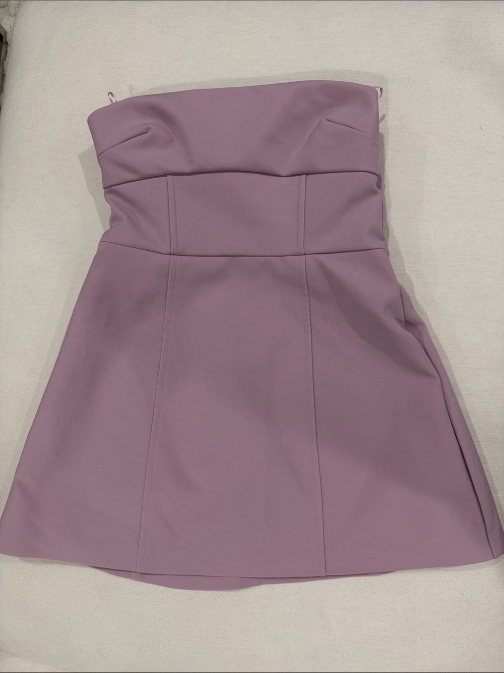 Zara Strapless Pastel Lavender Mini Dress